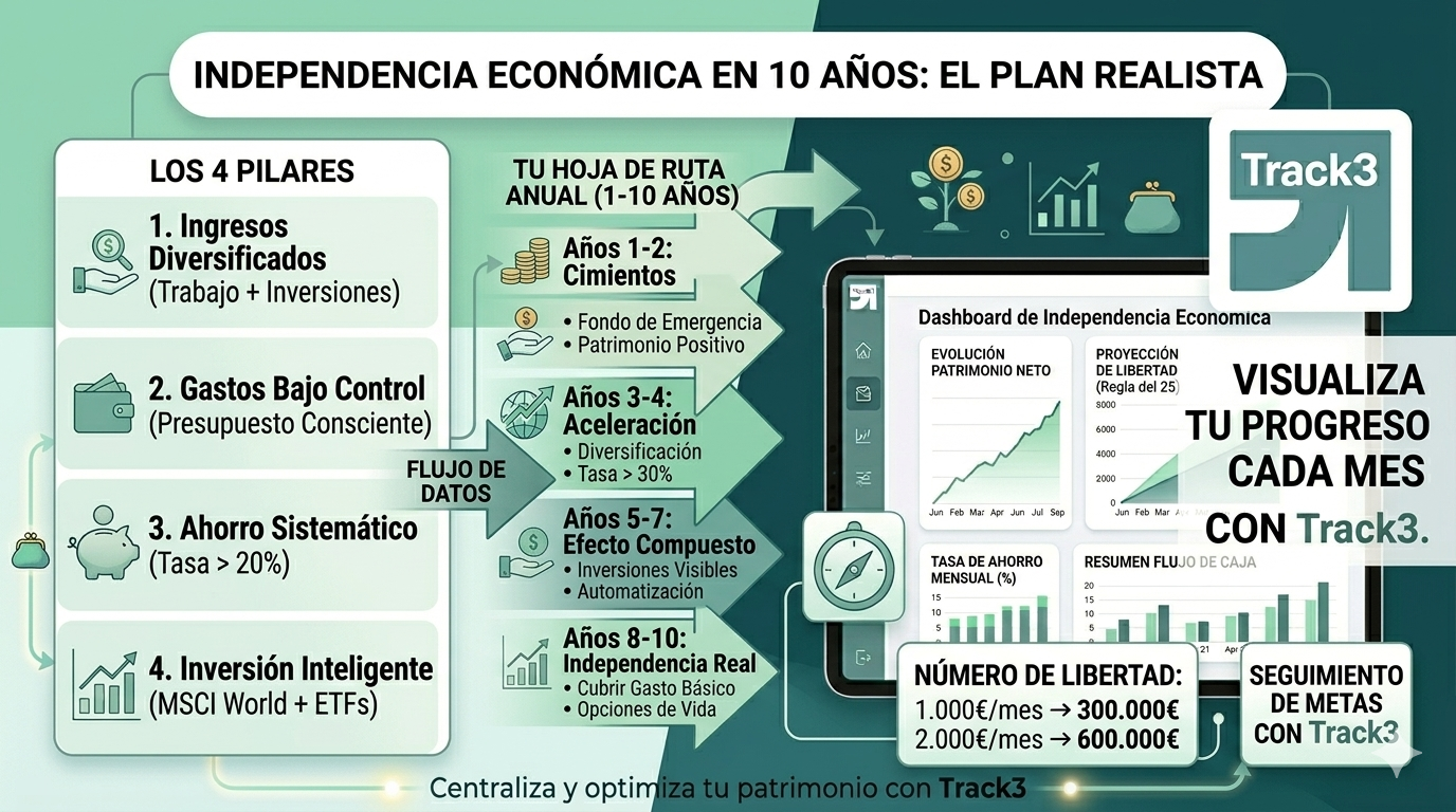 Independencia económica: el plan realista para conseguirla en 10 años