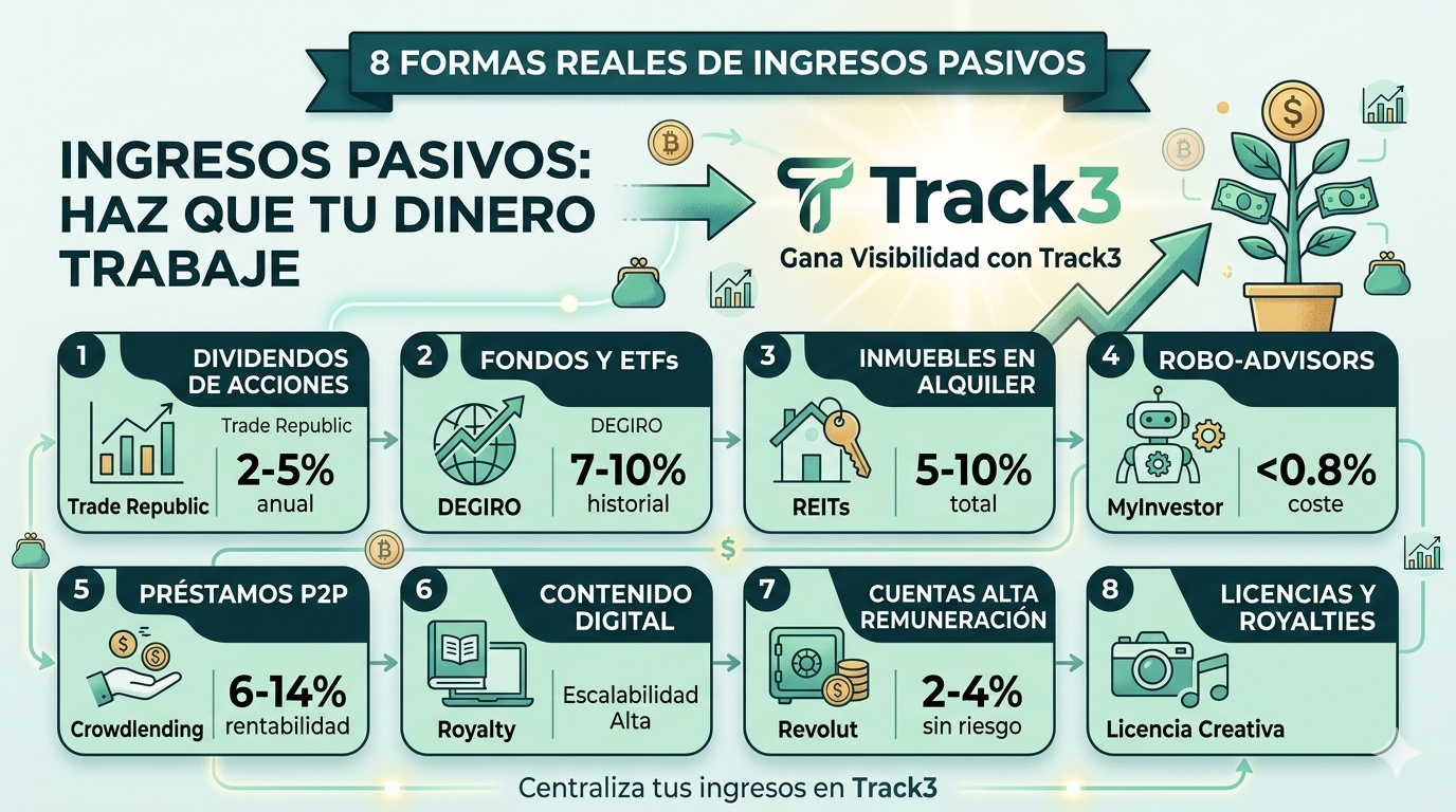 Ingresos pasivos: 8 formas reales de hacer que tu dinero trabaje para ti